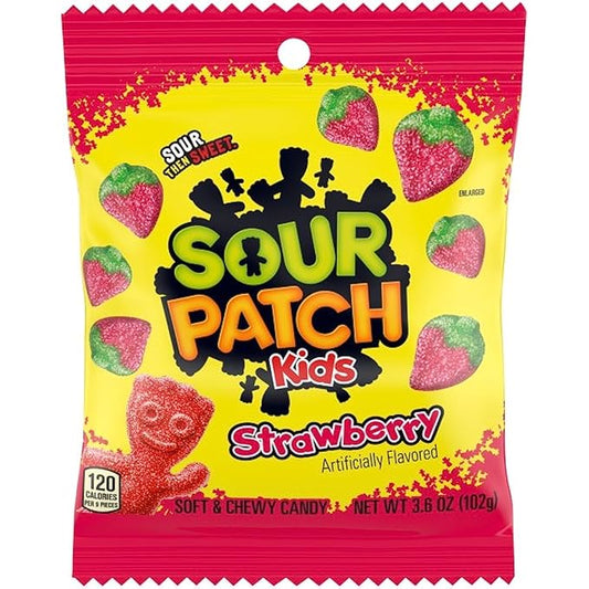 SOUR PATCH KIDS Bag Candy, 3.6 Ounce (strawberry)