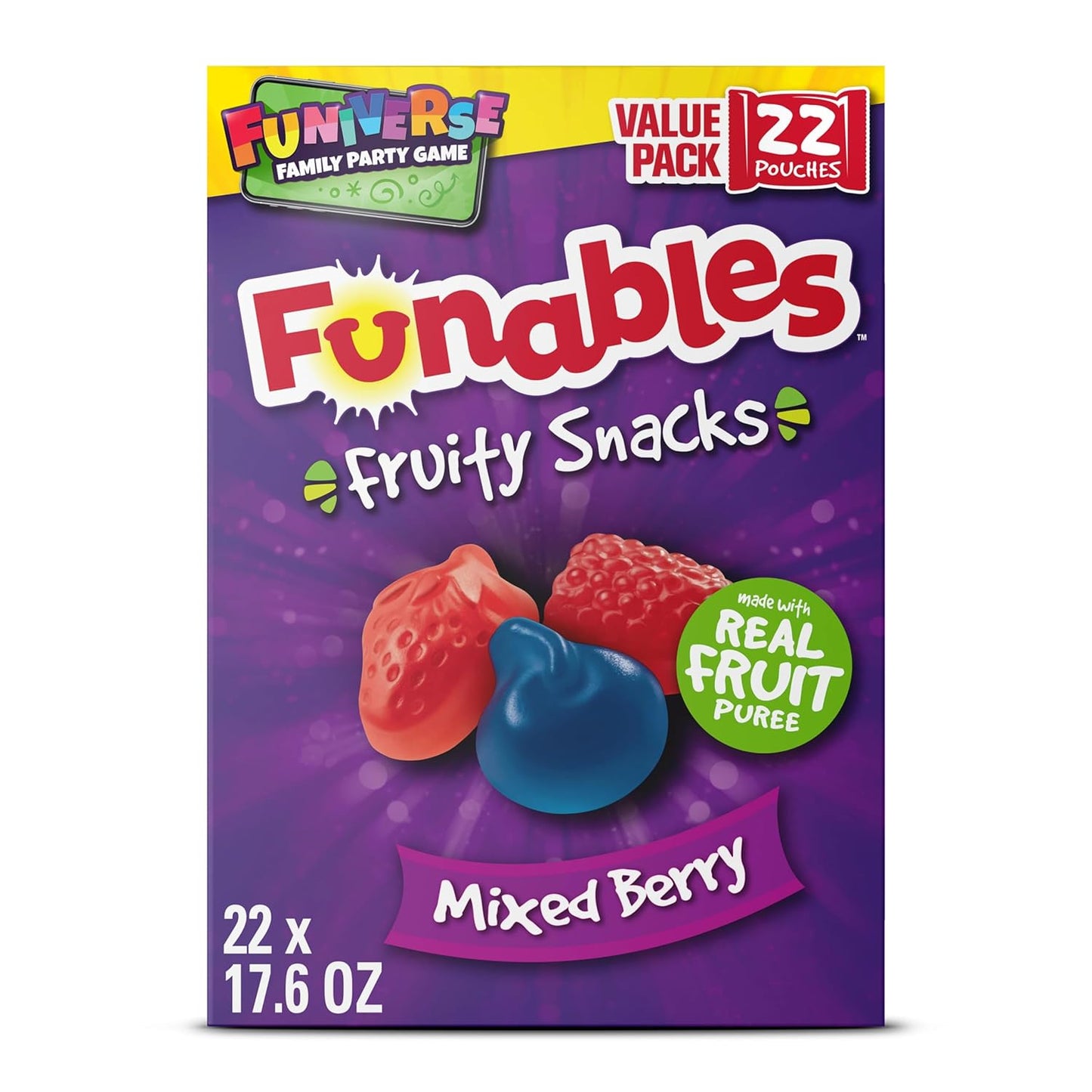 Funables Fruity Snacks, Mixed Berry, Flavored Snacks, Halloween Candy