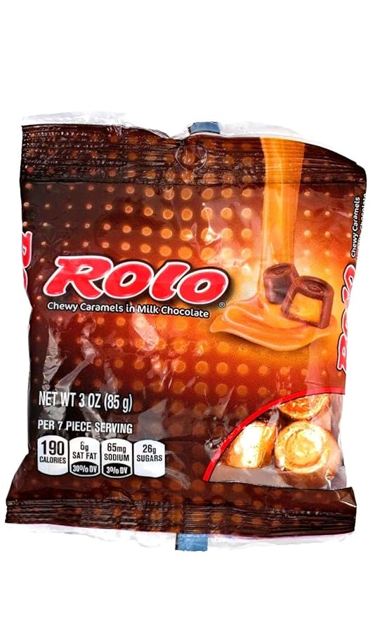 Hershey Bag Rolo - Chewy Caramels in Milk Chocolate - Individually Wrapped Candy Pieces net weight 3oz