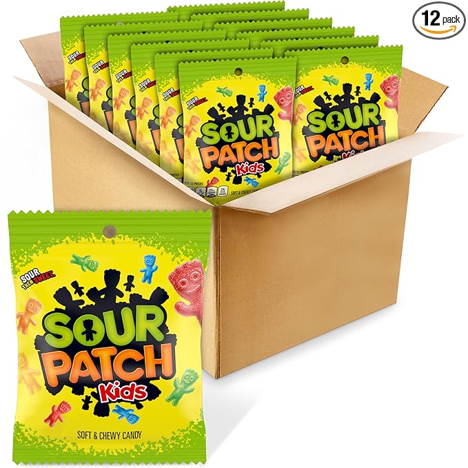 Sour Patch Kids Original Soft & Chewy Candy, 3.6oz (Pack of 12)