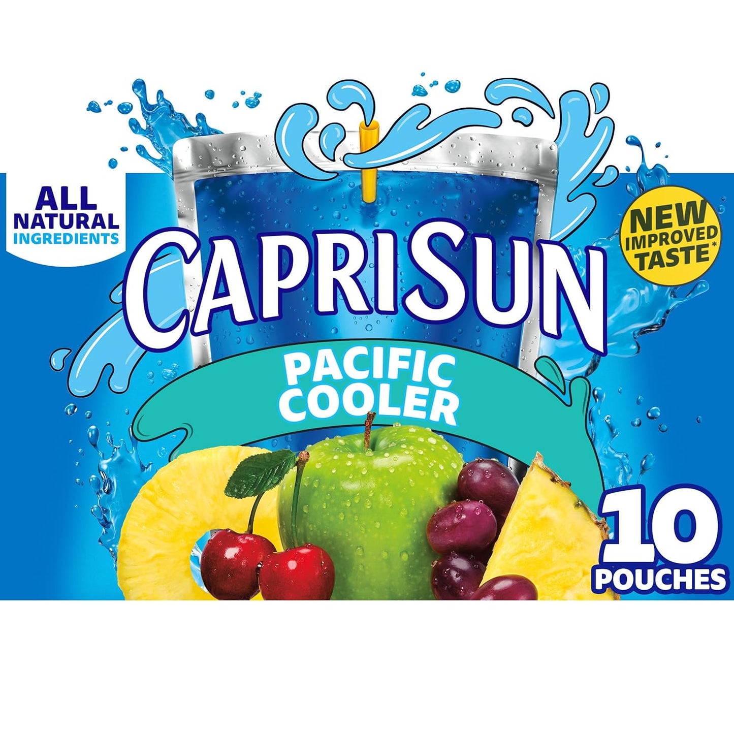 Capri Sun Pacific Cooler Mixed Fruit Naturally Flavored Kids Juice Drink Blend (10 ct Box, 6 fl oz Pouches