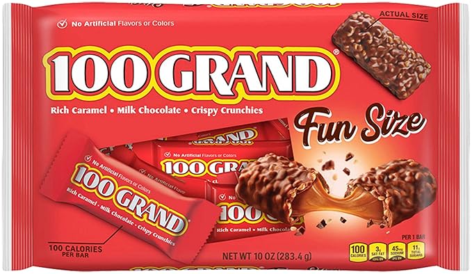 100 Grand Chocolate Bar Fun Size, 11 Ounce