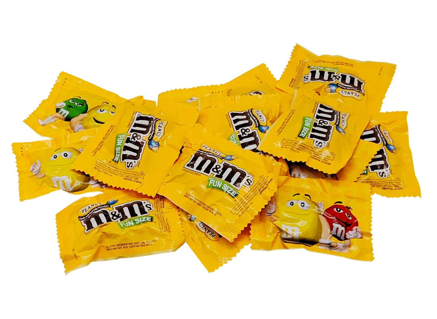 Milk Chocolate Peanut M&Ms Fun Sized Individual Bags - 1LB Resealable Stand Up Bag